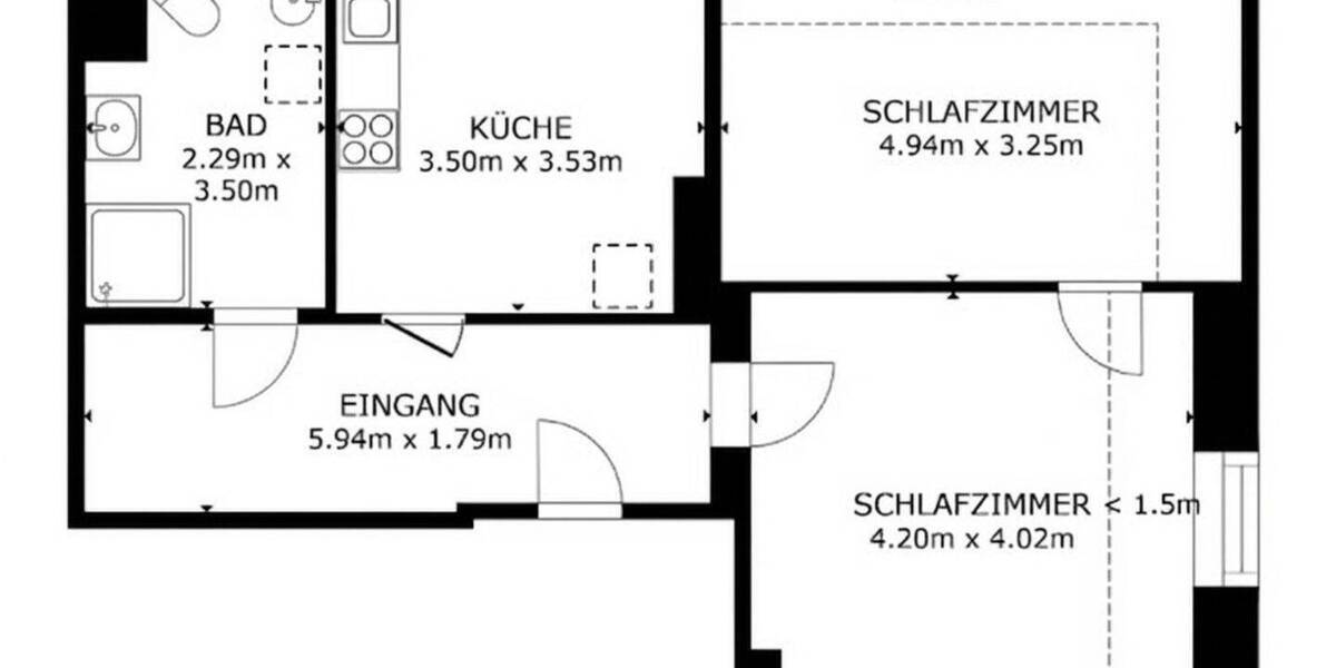 Etagenwohnung Witten Mitte - 2 Zimmer, 59 m&sup2;, 560&euro; | Angebot:26740922