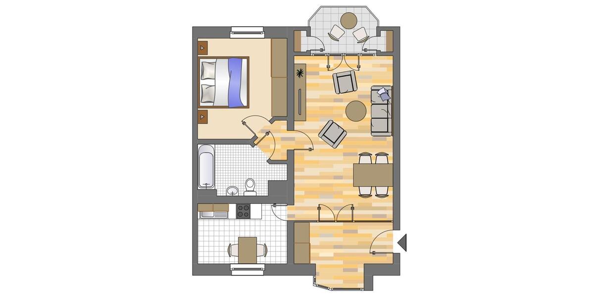 Erdgeschoßwohnung Dortmund Hombruch - 2 Zimmer, 60 m&sup2;, 320&euro; | Angebot:25232153