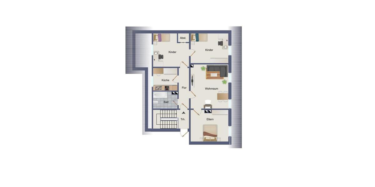 Dachgeschoßwohnung Gelsenkirchen - 4 Zimmer, 73 m&sup2;, 520&euro; | Angebot:26660193