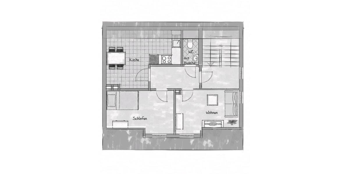 Dachgeschoßwohnung Gelsenkirchen Gelsenkirchen-Nord - 2 Zimmer, 45 m&sup2;, 380&euro; | Angebot:25947634