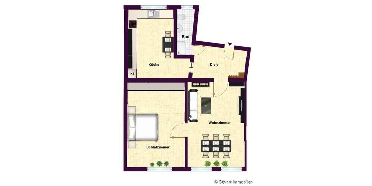 Etagenwohnung Datteln - 2 Zimmer, 56 m&sup2;, 350&euro; | Angebot:25999739