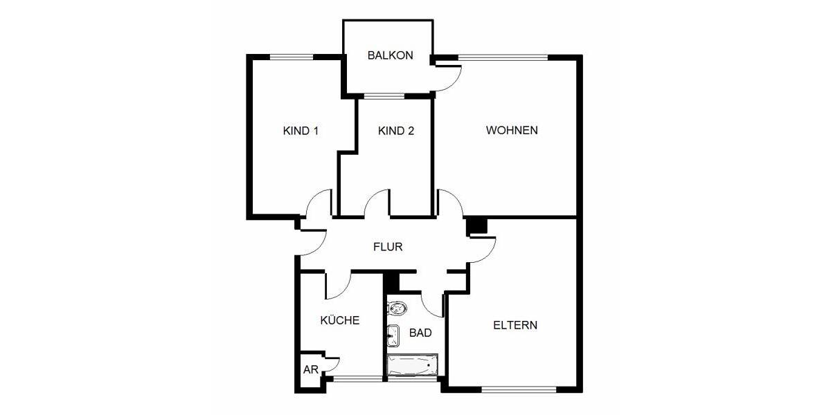 Etagenwohnung Gelsenkirchen Ückendorf - 4 Zimmer, 70 m&sup2;, 609&euro; | Angebot:24990804