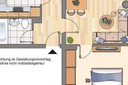 Wohnung Recklinghausen Süd - 2 Zimmer, 43 m&sup2;, 399&euro; | Angebot:27352436