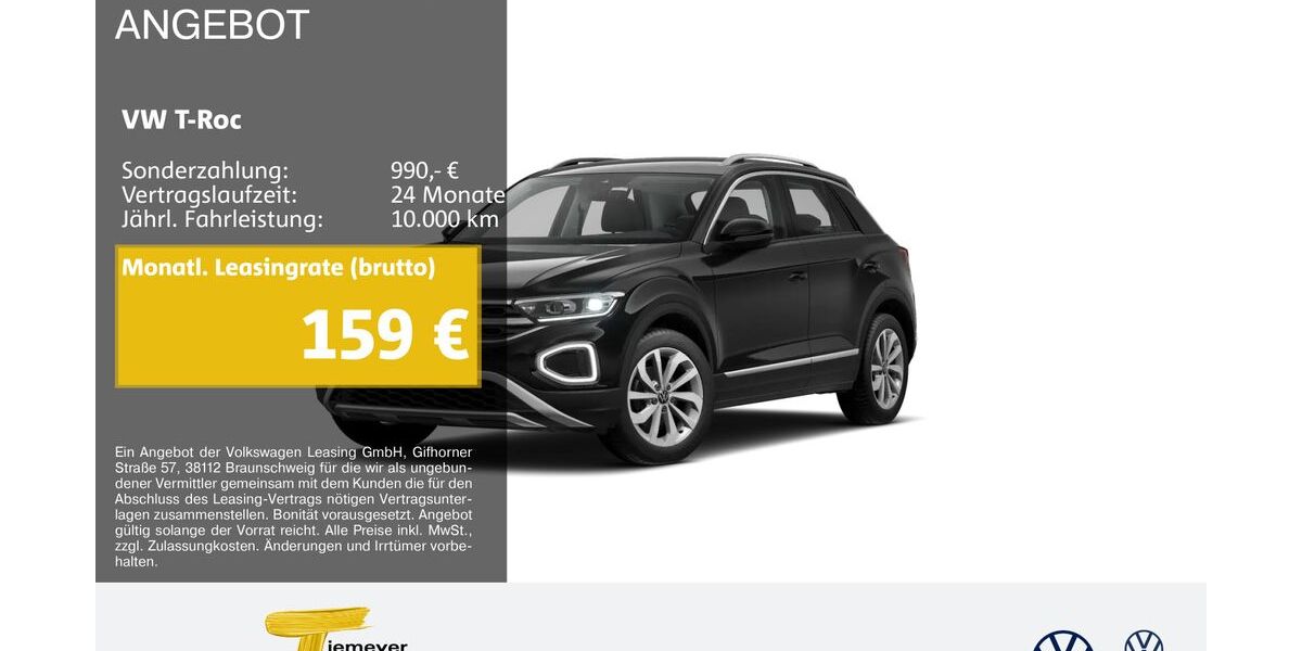 VW T-Roc 6.380 km 25.250 &euro; Marl 45770