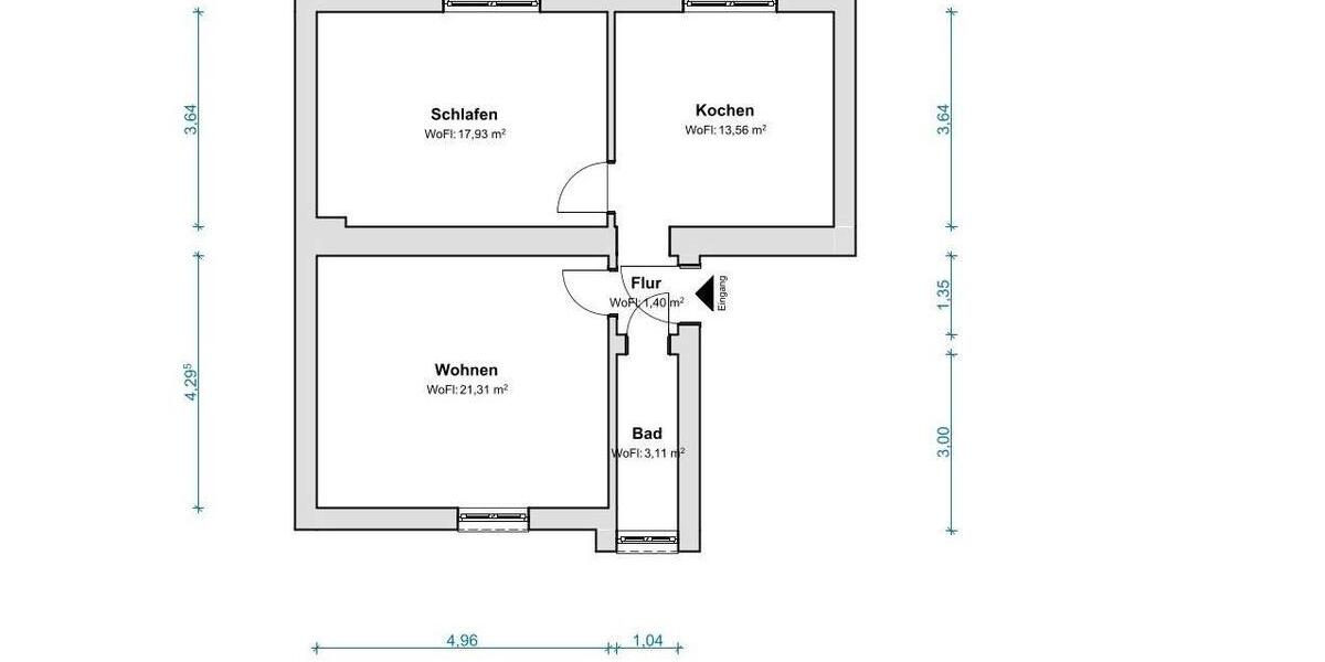 Erdgeschoßwohnung Essen Stadtbezirk V - 3 Zimmer, 57 m&sup2;, 580&euro; | Angebot:24751909