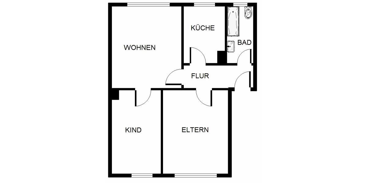 Etagenwohnung Hattingen - 3 Zimmer, 56 m&sup2;, 558&euro; | Angebot:24759760