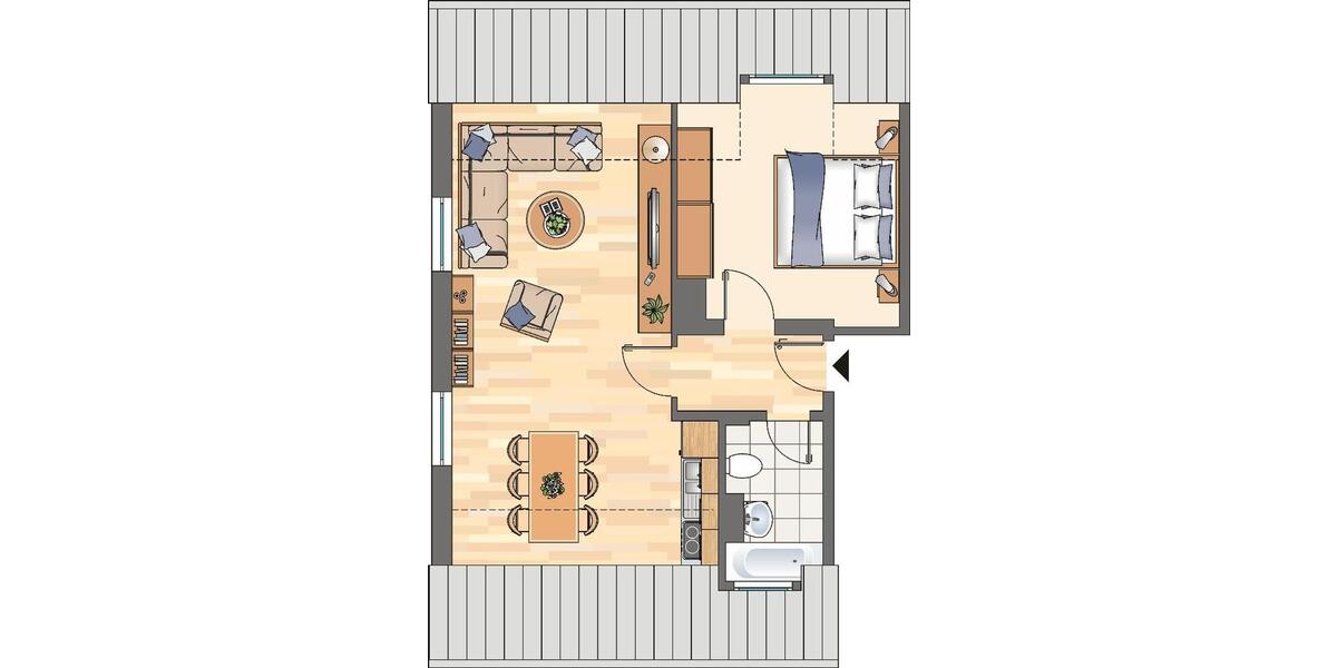 Etagenwohnung Castrop-Rauxel Bladenhorst - 2 Zimmer, 44 m&sup2;, 250&euro; | Angebot:26614007