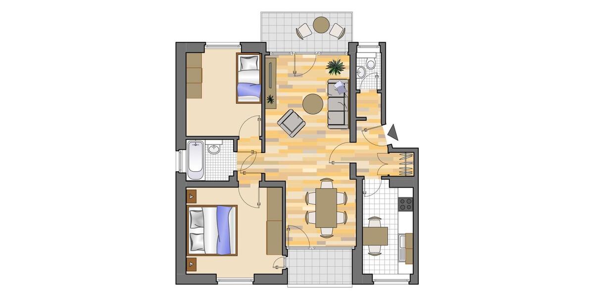 Etagenwohnung Marl - 3.5 Zimmer, 68 m&sup2;, 549&euro; | Angebot:25420134