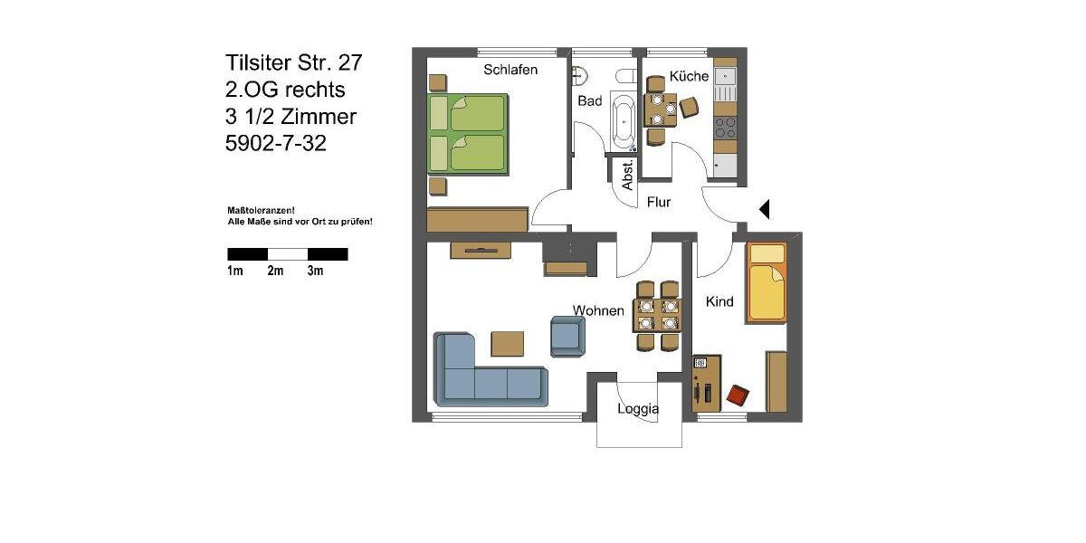 Etagenwohnung Gelsenkirchen Erle - 3.5 Zimmer, 67 m&sup2;, 449&euro; | Angebot:25796692