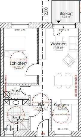 Etagenwohnung Herne Röhlinghausen - 2 Zimmer, 61 m&sup2;, 790&euro; | Angebot:26202037