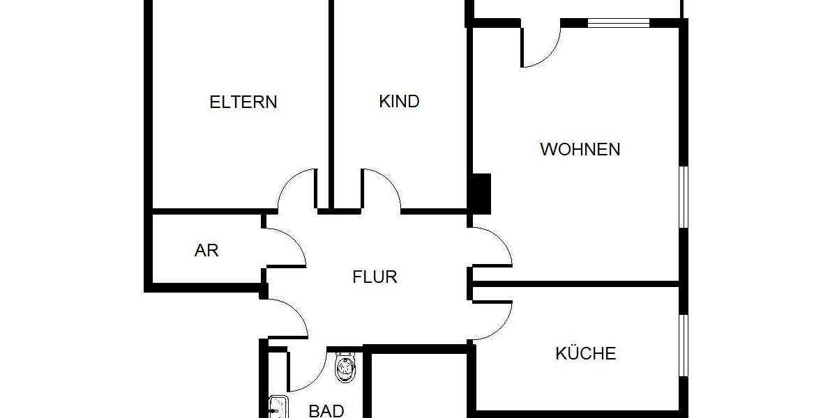 Etagenwohnung Gelsenkirchen Hassel - 3 Zimmer, 71 m&sup2;, 489&euro; | Angebot:26238820