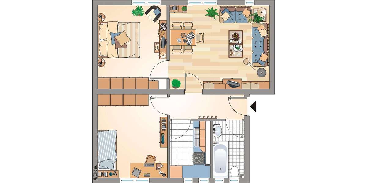 Etagenwohnung Recklinghausen Grullbad - 3.5 Zimmer, 59 m&sup2;, 260&euro; | Angebot:26947493