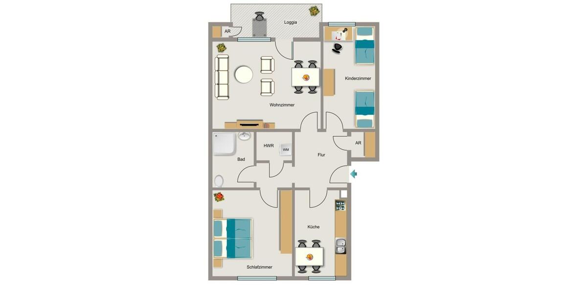 Etagenwohnung Mülheim an der Ruhr Rechtsruhr-Nord - 3.5 Zimmer, 79 m&sup2;, 763&euro; | Angebot:26329864