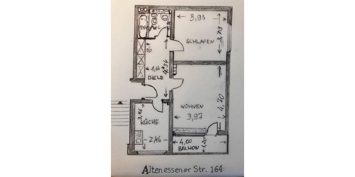 Etagenwohnung Essen Altenessen-Süd - 2 Zimmer, 55 m&sup2;, 89.000&euro; | Angebot:26228921