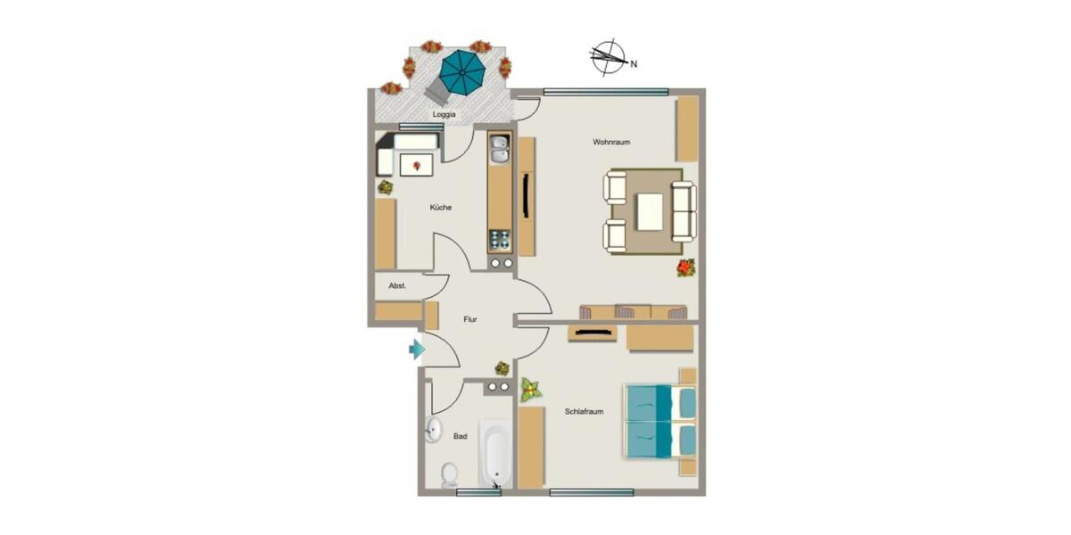 Etagenwohnung Lünen Alstedde - 2.5 Zimmer, 54 m&sup2;, 482&euro; | Angebot:25845030