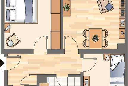 Wohnung Castrop-Rauxel Rauxel - 3 Zimmer, 70 m&sup2;, 549&euro; | Angebot:25818788