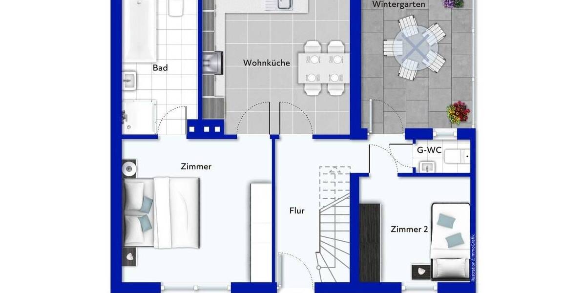 Reihenmittelhaus Oberhausen Sterkrade-Mitte - 5 Zimmer, 98 m&sup2;, 249.000&euro; | Angebot:26629420
