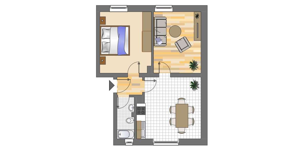 Etagenwohnung Herne Wanne-Bickern - 2 Zimmer, 51 m&sup2;, 419&euro; | Angebot:27738850
