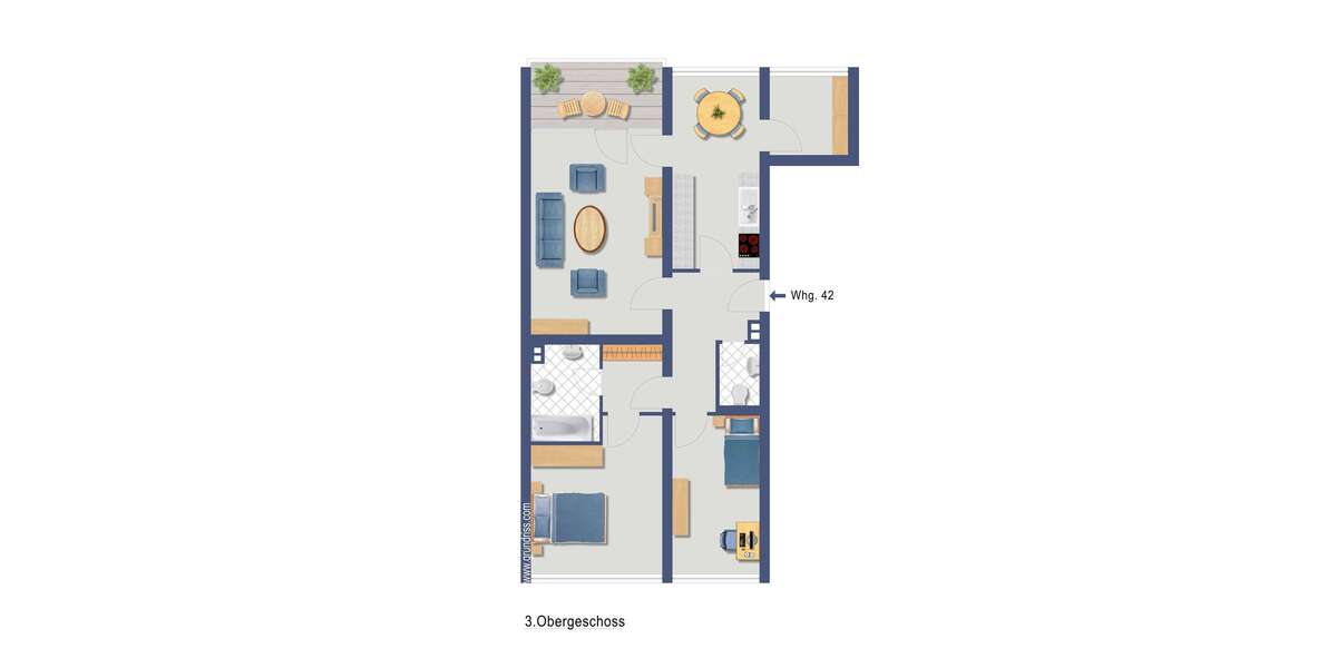Etagenwohnung Herdecke - 3.5 Zimmer, 86 m&sup2;, 189.500&euro; | Angebot:25357059