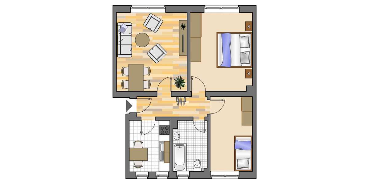 Etagenwohnung Herten Paschenberg - 3 Zimmer, 60 m&sup2;, 519&euro; | Angebot:26933386