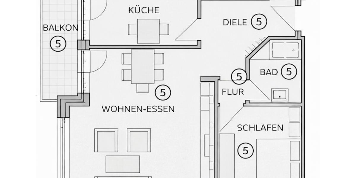 Etagenwohnung Recklinghausen Berghausen - 2.5 Zimmer, 69 m&sup2;, 724&euro; | Angebot:26039353