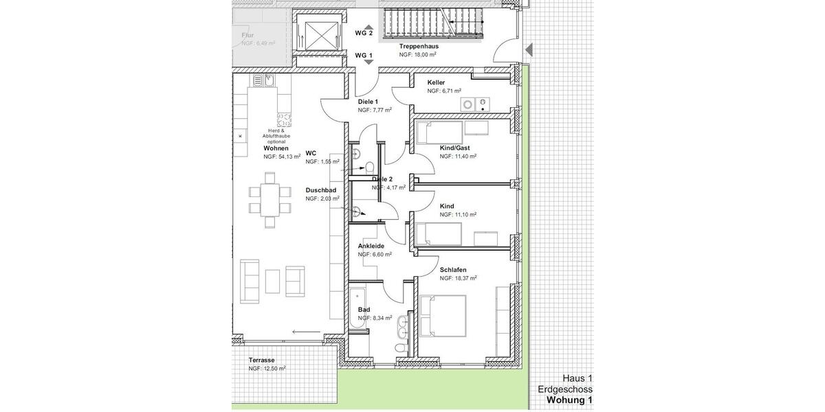 Terrassenwohnung Recklinghausen - 5 Zimmer, 132 m&sup2;, 1.713&euro; | Angebot:26699567