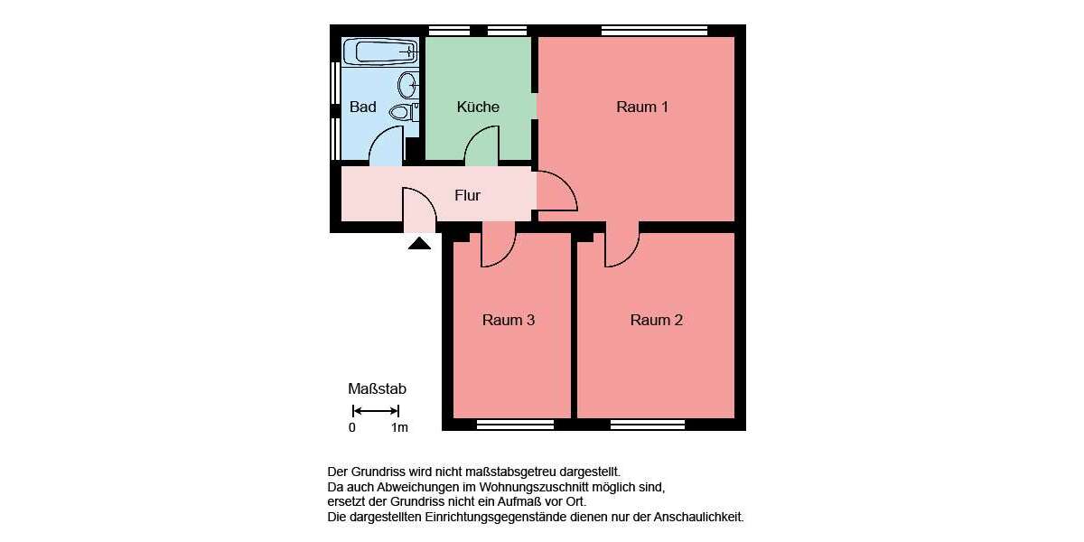 Etagenwohnung Castrop-Rauxel Rauxel - 3 Zimmer, 58 m&sup2;, 439&euro; | Angebot:26150028