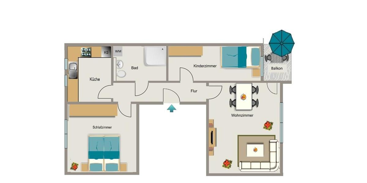 Etagenwohnung Herten - 3.5 Zimmer, 61 m&sup2;, 520&euro; | Angebot:25908581