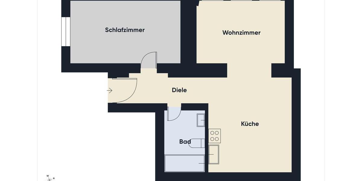 Etagenwohnung Dortmund Gartenstadt - 2 Zimmer, 46 m&sup2;, 500&euro; | Angebot:26381522