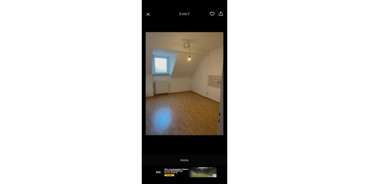 Dachgeschoßwohnung Gelsenkirchen Gelsenkirchen-Mitte - 2 Zimmer, 52 m&sup2;, 390&euro; | Angebot:26611665