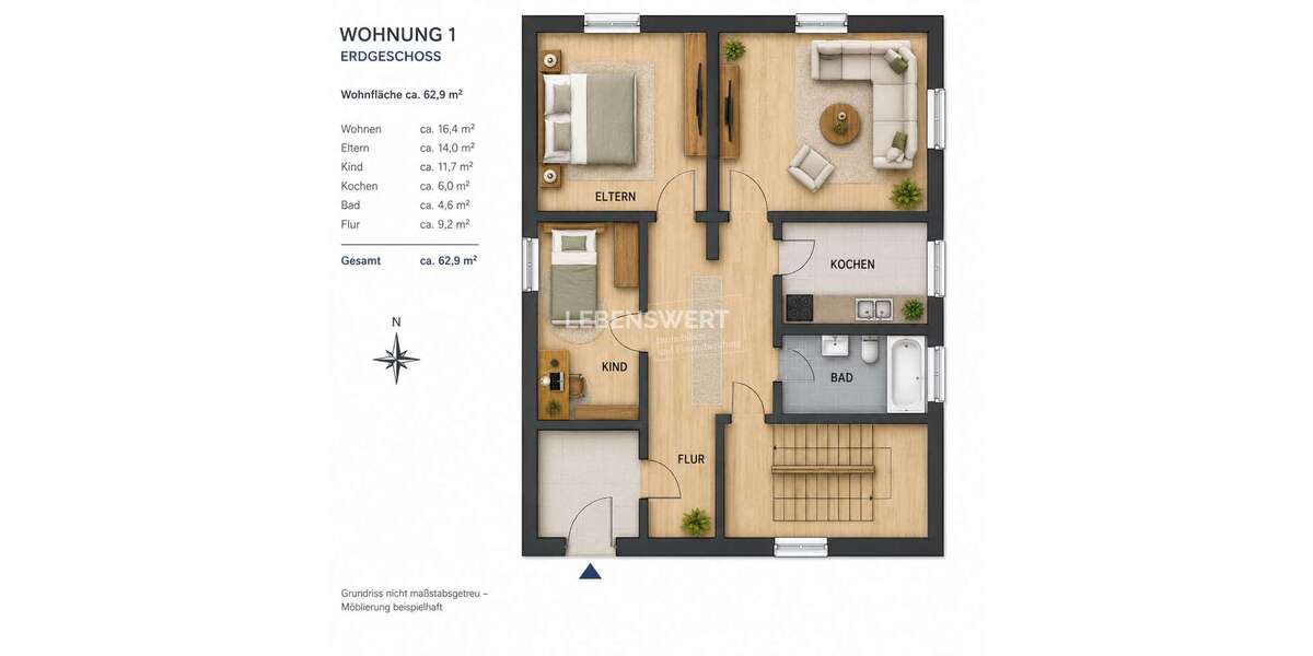 Etagenwohnung Gelsenkirchen Gelsenkirchen-Mitte - 3 Zimmer, 67 m&sup2;, 79.500&euro; | Angebot:26512993