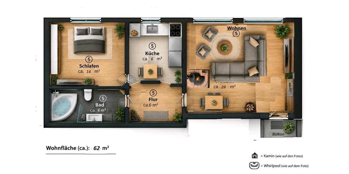 Etagenwohnung Dortmund Huckarde - 2.5 Zimmer, 62 m&sup2;, 145.000&euro; | Angebot:27534061
