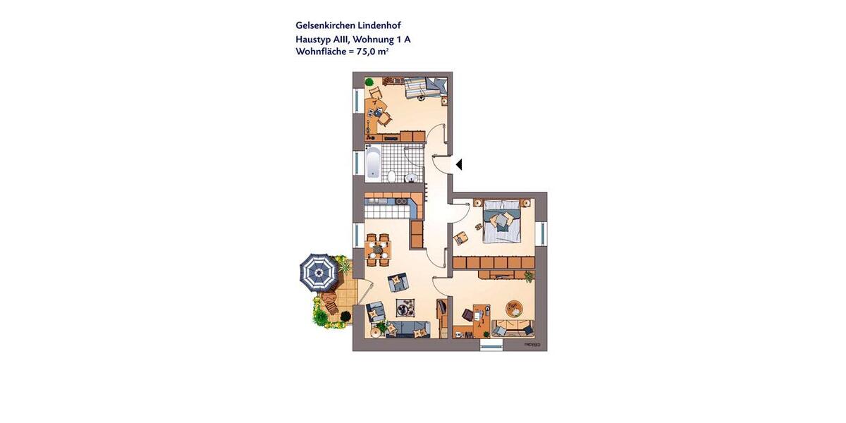 Etagenwohnung Gelsenkirchen Erle - 3.5 Zimmer, 81 m&sup2;, 649&euro; | Angebot:18343290