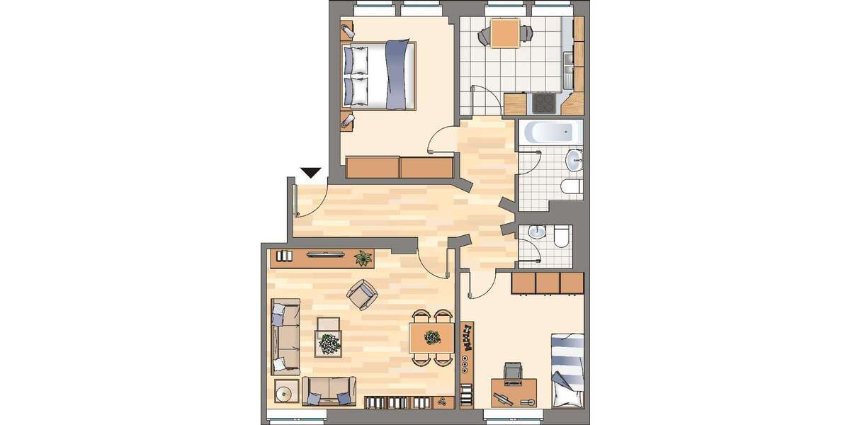 Etagenwohnung Herne Börnig - 3 Zimmer, 69 m&sup2;, 499&euro; | Angebot:26098504