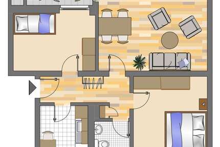 Wohnung Gelsenkirchen Hassel - 3.5 Zimmer, 67 m&sup2;, 489&euro; | Angebot:26750228