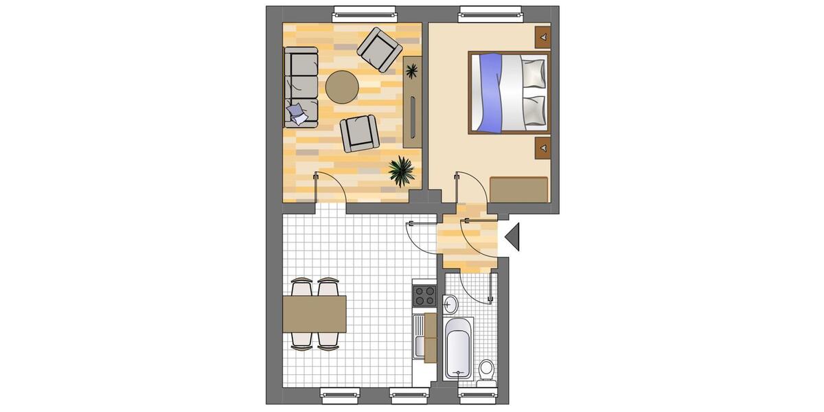 Etagenwohnung Dortmund Gartenstadt - 2 Zimmer, 48 m&sup2;, 474&euro; | Angebot:26482225