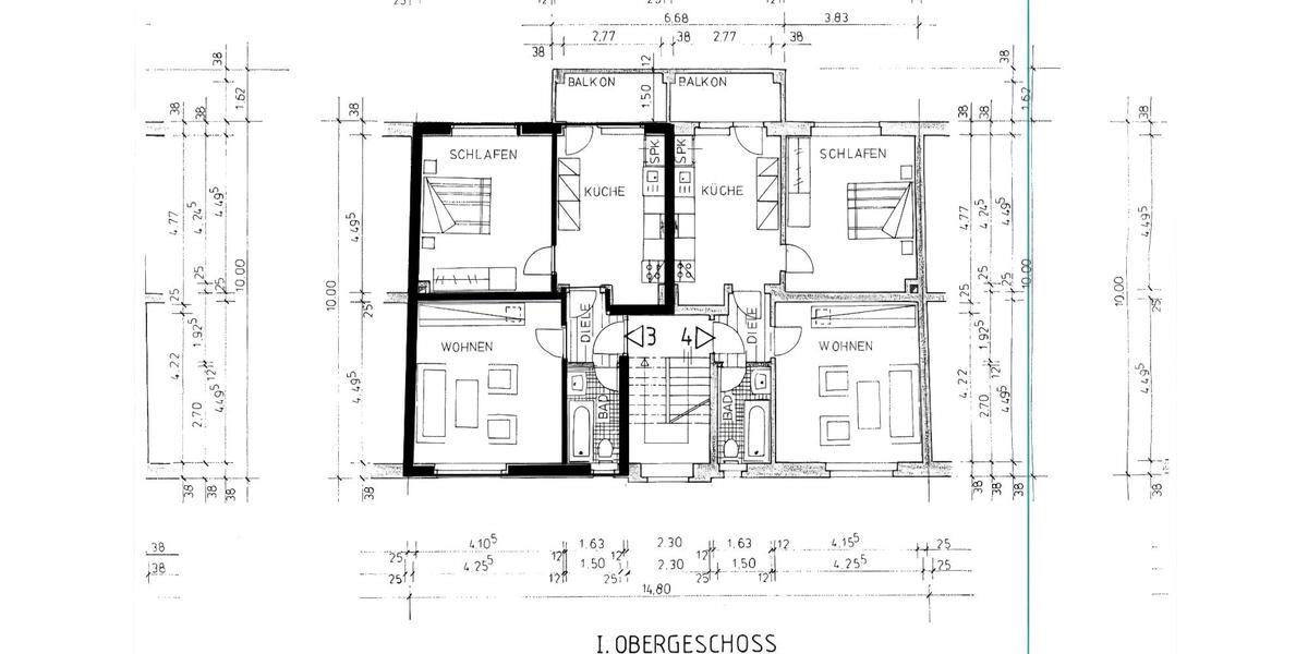 Etagenwohnung Essen Stadtbezirk IV - 2 Zimmer, 60 m&sup2;, 200.000&euro; | Angebot:26704524
