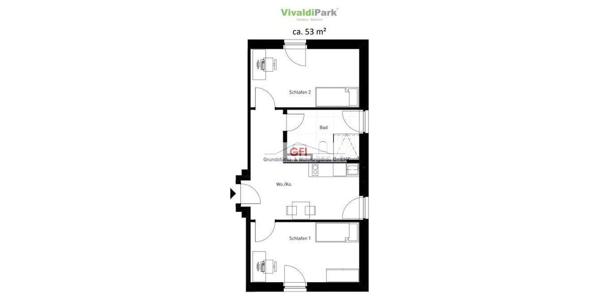 Etagenwohnung Bochum Laer - 1 Zimmer, 27 m&sup2;, 490&euro; | Angebot:23509182