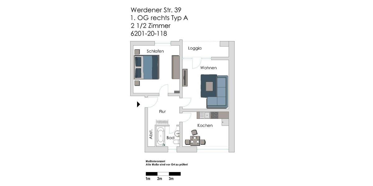 Etagenwohnung Gelsenkirchen Gelsenkirchen-Nord - 2.5 Zimmer, 58 m&sup2;, 395&euro; | Angebot:25996629