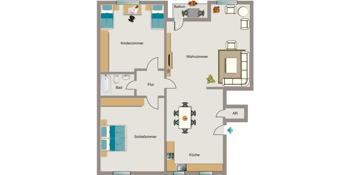 Erdgeschoßwohnung Marl Alt-Marl - 3.5 Zimmer, 68 m&sup2;, 600&euro; | Angebot:24656141