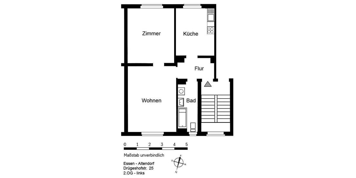 Etagenwohnung Essen Altendorf - 2.5 Zimmer, 56 m&sup2;, 459&euro; | Angebot:26098561