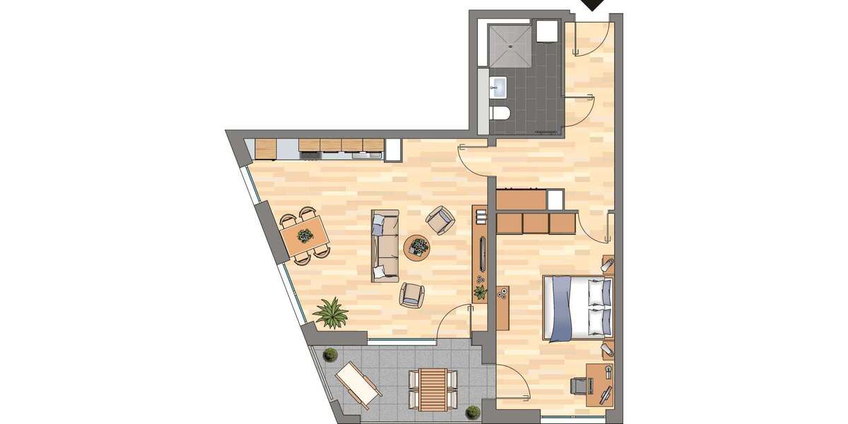 Etagenwohnung Essen Südviertel - 2 Zimmer, 74 m&sup2;, 929&euro; | Angebot:26306607