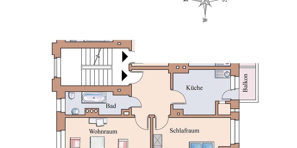 Etagenwohnung Oberhausen - 2 Zimmer, 52 m&sup2;, 450&euro; | Angebot:26049225