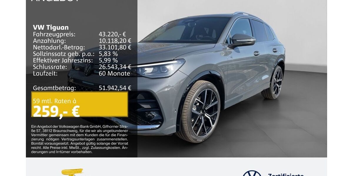 VW Tiguan 2.500 km 43.220 &euro; Dorsten 46282