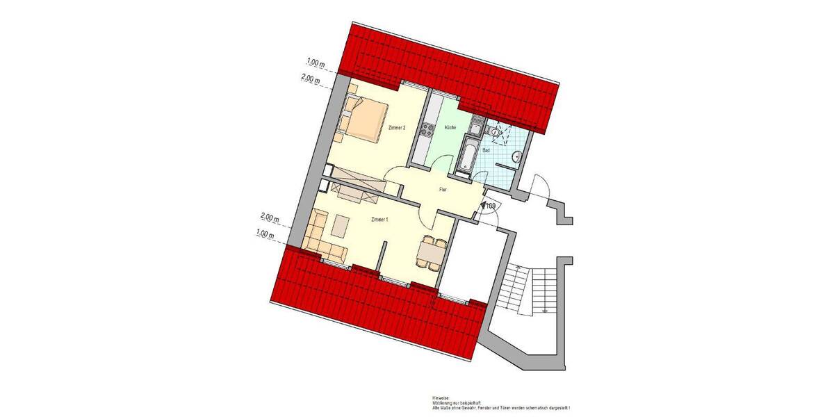 Etagenwohnung Herne Baukau-Ost - 2 Zimmer, 61 m&sup2;, 425&euro; | Angebot:26192581