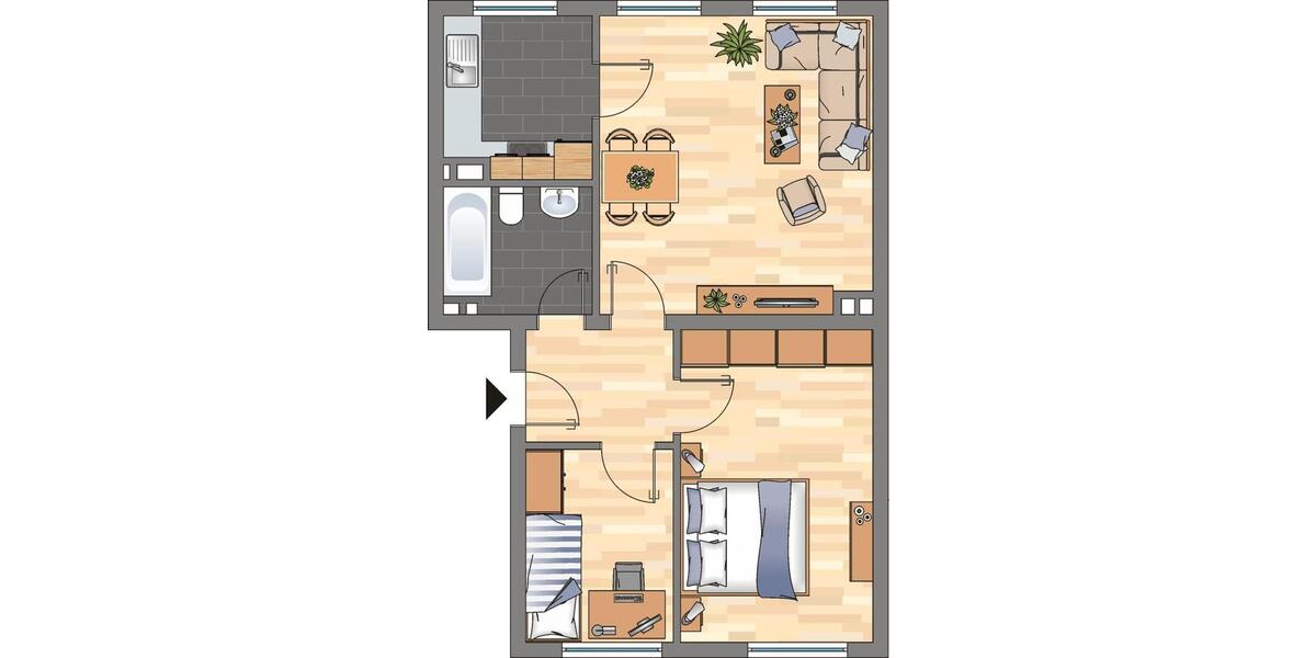 Etagenwohnung Essen Stadtbezirk VI - 3 Zimmer, 54 m&sup2;, 489&euro; | Angebot:26041765