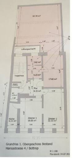 Etagenwohnung Bottrop Stadtmitte - 3 Zimmer, 59 m&sup2;, 475&euro; | Angebot:26154184