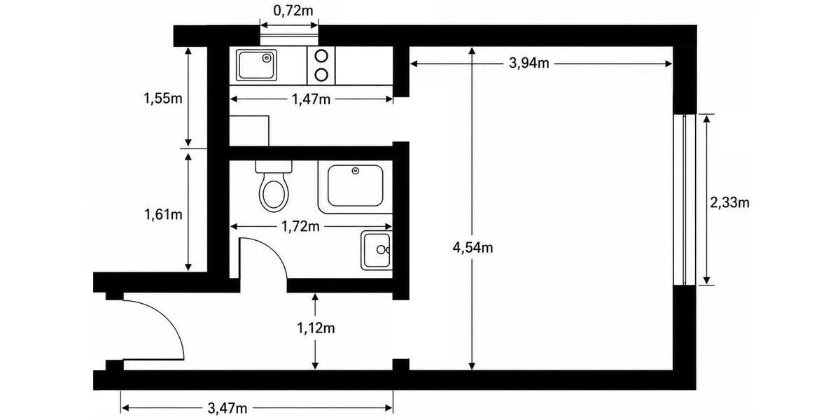 Etagenwohnung Dortmund Hombruch - 1 Zimmer, 26 m&sup2;, 470&euro; | Angebot:26698630
