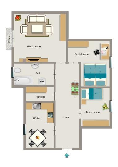 Erdgeschoßwohnung Herten - 3.5 Zimmer, 61 m&sup2;, 520&euro; | Angebot:25409524