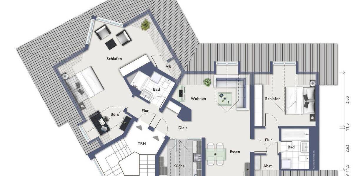 Etagenwohnung Gladbeck Mitte - 4 Zimmer, 104 m&sup2;, 199.000&euro; | Angebot:26674450